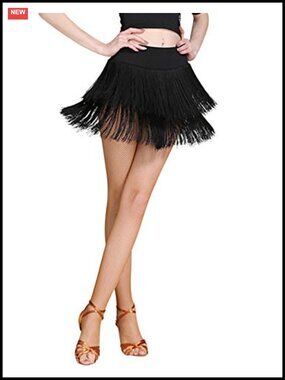 Fringe Dance Skirt Women Sexy Mini with Built-in Shorts Ballroom Latin Salsa
